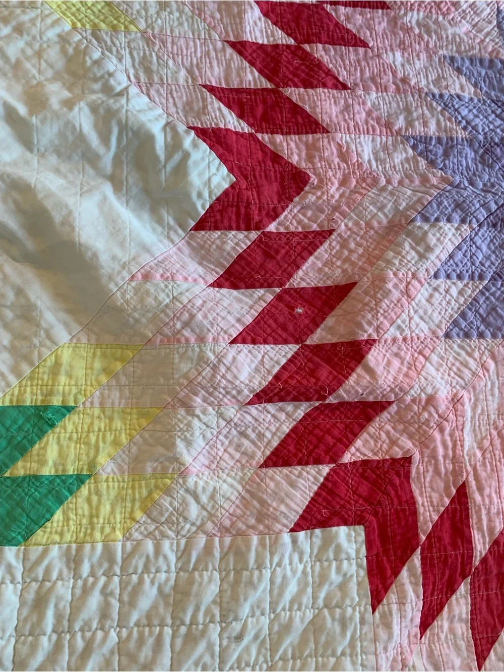 My Granny’s Lone Star Handmade Quilt from 70’s Not perfect but so pretty